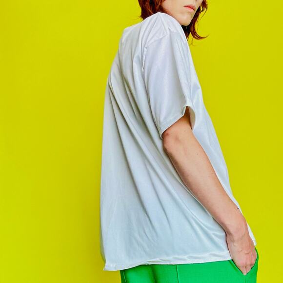 Modern White Unisex Jersey with Punk Neon Cat Graphic - Picture 3 of 6